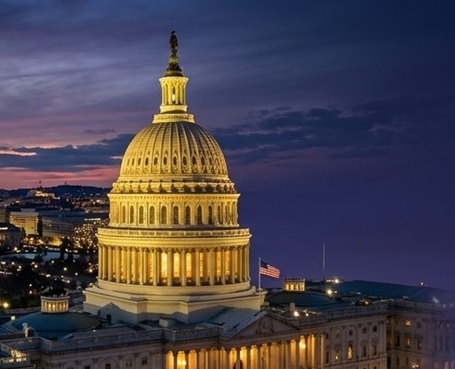 United States Capitol at twilight